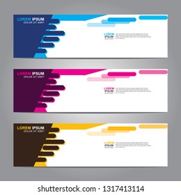 Vector abstract web banner design template. Collection of web banner template. Abstract geometric web design banner template isolated on grey background. Header - landing page Web Design Elements