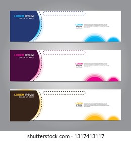 Vector abstract web banner design template. Collection of web banner template. Abstract geometric web design banner template isolated on grey background. Header - landing page Web Design Elements