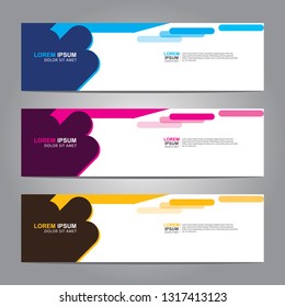 Vector abstract web banner design template. Collection of web banner template. Abstract geometric web design banner template isolated on grey background. Header - landing page Web Design Elements