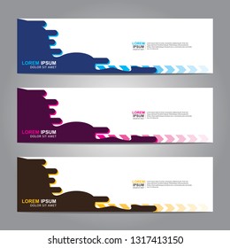 Vector abstract web banner design template. Collection of web banner template. Abstract geometric web design banner template isolated on grey background. Header - landing page Web Design Elements