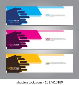 Vector abstract web banner design template. Collection of web banner template. Abstract geometric web design banner template isolated on grey background. Header - landing page Web Design Elements