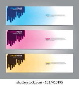 Vector abstract web banner design template. Collection of web banner template. Abstract geometric web design banner template isolated on grey background. Header - landing page Web Design Elements