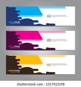 Vector abstract web banner design template. Collection of web banner template. Abstract geometric web design banner template isolated on grey background. Header - landing page Web Design Elements