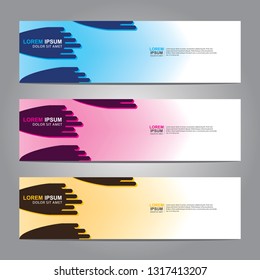 Vector abstract web banner design template. Collection of web banner template. Abstract geometric web design banner template isolated on grey background. Header - landing page Web Design Elements