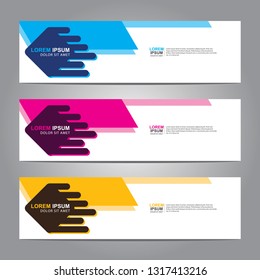 Vector abstract web banner design template. Collection of web banner template. Abstract geometric web design banner template isolated on grey background. Header - landing page Web Design Elements