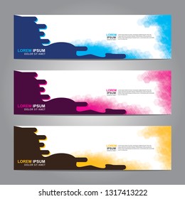Vector abstract web banner design template. Collection of web banner template. Abstract geometric web design banner template isolated on grey background. Header - landing page Web Design Elements