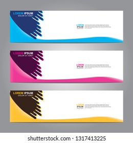 Vector abstract web banner design template. Collection of web banner template. Abstract geometric web design banner template isolated on grey background. Header - landing page Web Design Elements