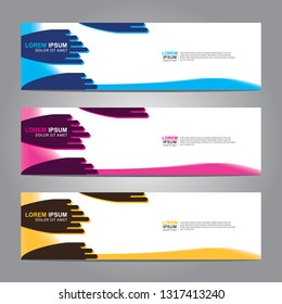 Vector abstract web banner design template. Collection of web banner template. Abstract geometric web design banner template isolated on grey background. Header - landing page Web Design Elements