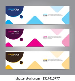 Vector abstract web banner design template. Collection of web banner template. Abstract geometric web design banner template isolated on grey background. Header - landing page Web Design Elements