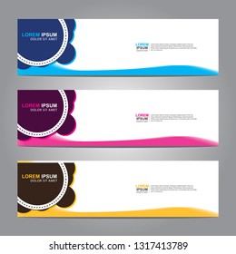 Vector abstract web banner design template. Collection of web banner template. Abstract geometric web design banner template isolated on grey background. Header - landing page Web Design Elements