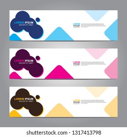 Vector abstract web banner design template. Collection of web banner template. Abstract geometric web design banner template isolated on grey background. Header - landing page Web Design Elements
