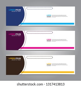 Vector abstract web banner design template. Collection of web banner template. Abstract geometric web design banner template isolated on grey background. Header - landing page Web Design Elements