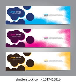 Vector abstract web banner design template. Collection of web banner template. Abstract geometric web design banner template isolated on grey background. Header - landing page Web Design Elements