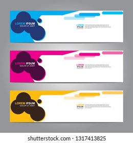 Vector abstract web banner design template. Collection of web banner template. Abstract geometric web design banner template isolated on grey background. Header - landing page Web Design Elements