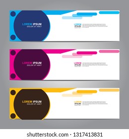 Vector abstract web banner design template. Collection of web banner template. Abstract geometric web design banner template isolated on grey background. Header - landing page Web Design Elements