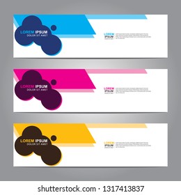 Vector abstract web banner design template. Collection of web banner template. Abstract geometric web design banner template isolated on grey background. Header - landing page Web Design Elements