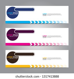 Vector abstract web banner design template. Collection of web banner template. Abstract geometric web design banner template isolated on grey background. Header - landing page Web Design Elements