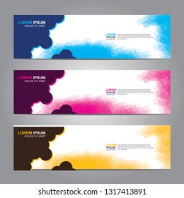 Vector abstract web banner design template. Collection of web banner template. Abstract geometric web design banner template isolated on grey background. Header - landing page Web Design Elements