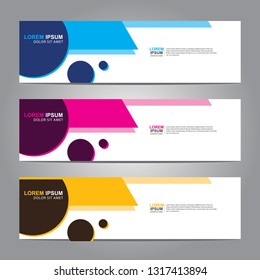 Vector abstract web banner design template. Collection of web banner template. Abstract geometric web design banner template isolated on grey background. Header - landing page Web Design Elements