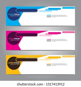 Vector abstract web banner design template. Collection of web banner template. Abstract geometric web design banner template isolated on grey background. Header - landing page Web Design Elements