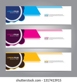 Vector abstract web banner design template. Collection of web banner template. Abstract geometric web design banner template isolated on grey background. Header - landing page Web Design Elements