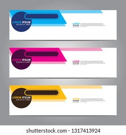 Vector abstract web banner design template. Collection of web banner template. Abstract geometric web design banner template isolated on grey background. Header - landing page Web Design Elements