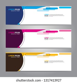 Vector abstract web banner design template. Collection of web banner template. Abstract geometric web design banner template isolated on grey background. Header - landing page Web Design Elements