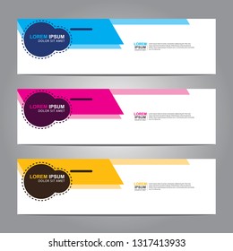 Vector abstract web banner design template. Collection of web banner template. Abstract geometric web design banner template isolated on grey background. Header - landing page Web Design Elements