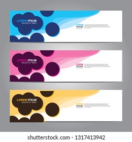 Vector abstract web banner design template. Collection of web banner template. Abstract geometric web design banner template isolated on grey background. Header - landing page Web Design Elements