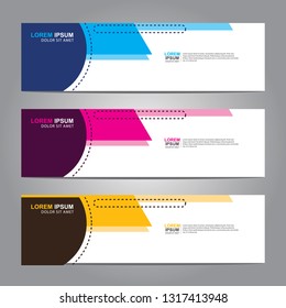 Vector abstract web banner design template. Collection of web banner template. Abstract geometric web design banner template isolated on grey background. Header - landing page Web Design Elements