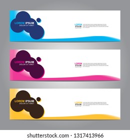 Vector abstract web banner design template. Collection of web banner template. Abstract geometric web design banner template isolated on grey background. Header - landing page Web Design Elements