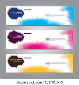 Vector abstract web banner design template. Collection of web banner template. Abstract geometric web design banner template isolated on grey background. Header - landing page Web Design Elements