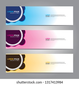 Vector abstract web banner design template. Collection of web banner template. Abstract geometric web design banner template isolated on grey background. Header - landing page Web Design Elements