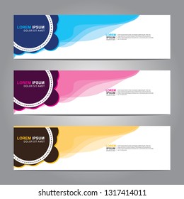 Vector abstract web banner design template. Collection of web banner template. Abstract geometric web design banner template isolated on grey background. Header - landing page Web Design Elements