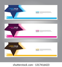 Vector abstract web banner design template. Collection of web banner template. Abstract geometric web design banner template isolated on grey background. Header - landing page Web Design Elements