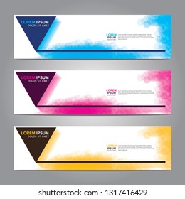Vector abstract web banner design template. Collection of web banner template. Abstract geometric web design banner template isolated on grey background. Header - landing page Web Design Elements