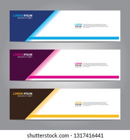 Vector abstract web banner design template. Collection of web banner template. Abstract geometric web design banner template isolated on grey background. Header - landing page Web Design Elements