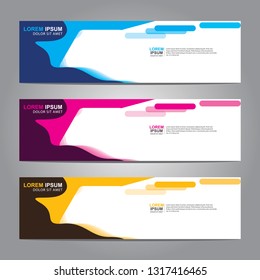 Vector abstract web banner design template. Collection of web banner template. Abstract geometric web design banner template isolated on grey background. Header - landing page Web Design Elements