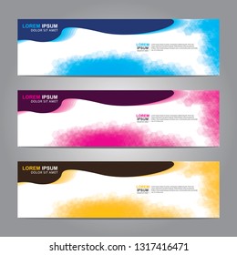 Vector abstract web banner design template. Collection of web banner template. Abstract geometric web design banner template isolated on grey background. Header - landing page Web Design Elements