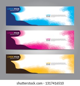 Vector abstract web banner design template. Collection of web banner template. Abstract geometric web design banner template isolated on grey background. Header - landing page Web Design Elements