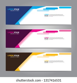 Vector abstract web banner design template. Collection of web banner template. Abstract geometric web design banner template isolated on grey background. Header - landing page Web Design Elements