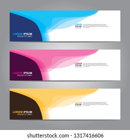Vector abstract web banner design template. Collection of web banner template. Abstract geometric web design banner template isolated on grey background. Header - landing page Web Design Elements