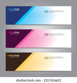 Vector abstract web banner design template. Collection of web banner template. Abstract geometric web design banner template isolated on grey background. Header - landing page Web Design Elements