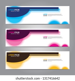 Vector abstract web banner design template. Collection of web banner template. Abstract geometric web design banner template isolated on grey background. Header - landing page Web Design Elements