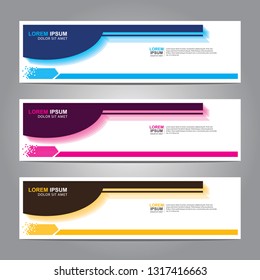 Vector abstract web banner design template. Collection of web banner template. Abstract geometric web design banner template isolated on grey background. Header - landing page Web Design Elements