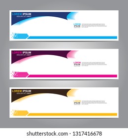 Vector abstract web banner design template. Collection of web banner template. Abstract geometric web design banner template isolated on grey background. Header - landing page Web Design Elements