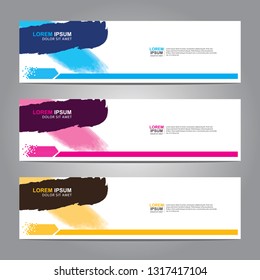 Vector abstract web banner design template. Collection of web banner template. Abstract geometric web design banner template isolated on grey background. Header - landing page Web Design Elements