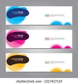 Vector abstract web banner design template. Collection of web banner template. Abstract geometric web design banner template isolated on grey background. Header - landing page Web Design Elements