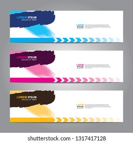 Vector abstract web banner design template. Collection of web banner template. Abstract geometric web design banner template isolated on grey background. Header - landing page Web Design Elements
