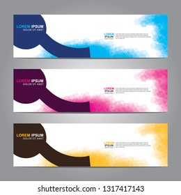 Vector abstract web banner design template. Collection of web banner template. Abstract geometric web design banner template isolated on grey background. Header - landing page Web Design Elements